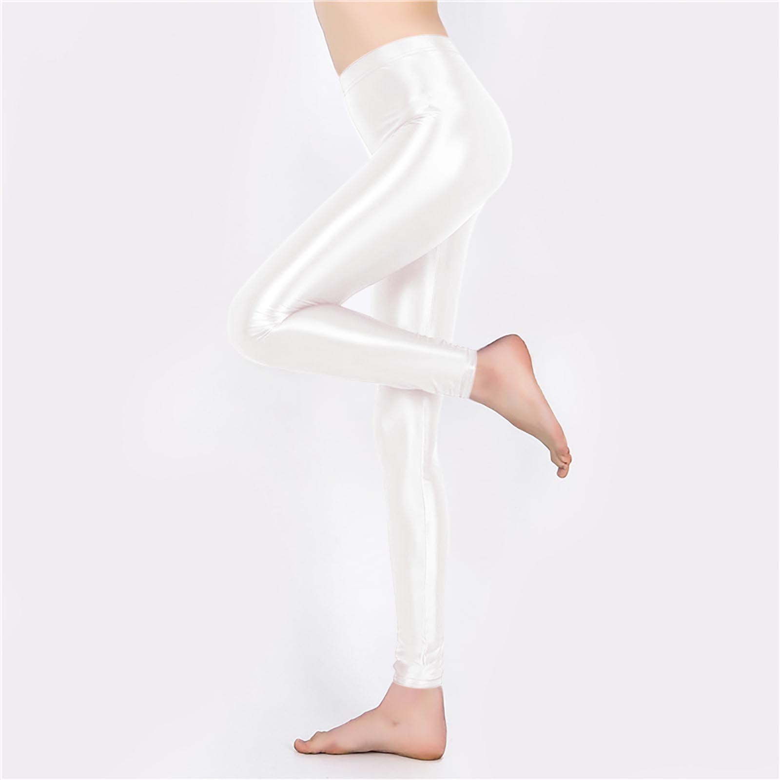 thumbnail image 5 of Leggings brillantes de entrenamiento de cintura alta para tallas grandes - 76 % nailon, alta elasticidad, aptos para yoga/baile - Tallas M-XL con tolerancia de medición de 1 pulgada, 5 of 5
